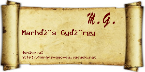 Marhás György névjegykártya